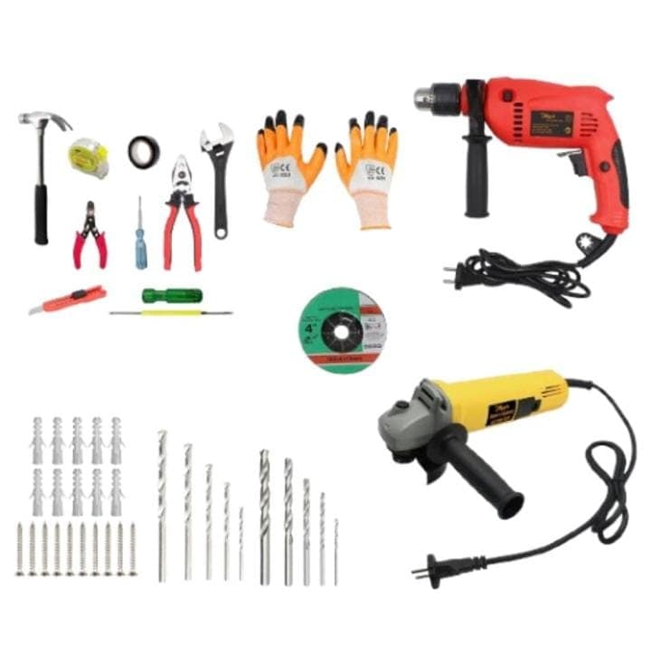 Impact Drill & Angle Grinder Tool Kit